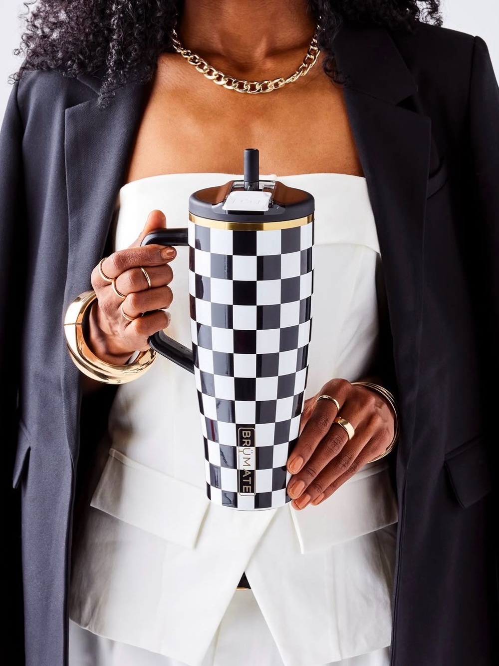 Brümate Era Flip 40oz Black & White Anniversary Checker NWOT - Picture 2 of 4